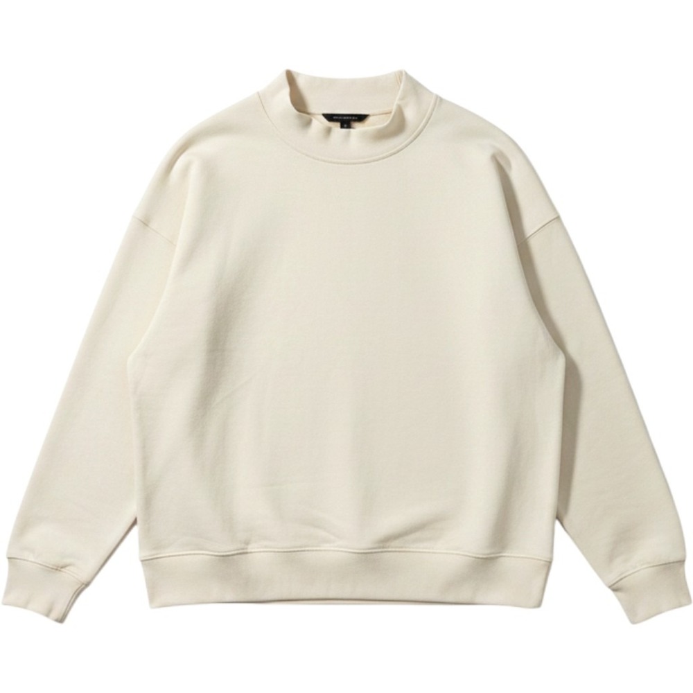Banana Republic Womens Scuba Knit‎ Tunic Sweatshirt Cream Mock Neck Large 691316